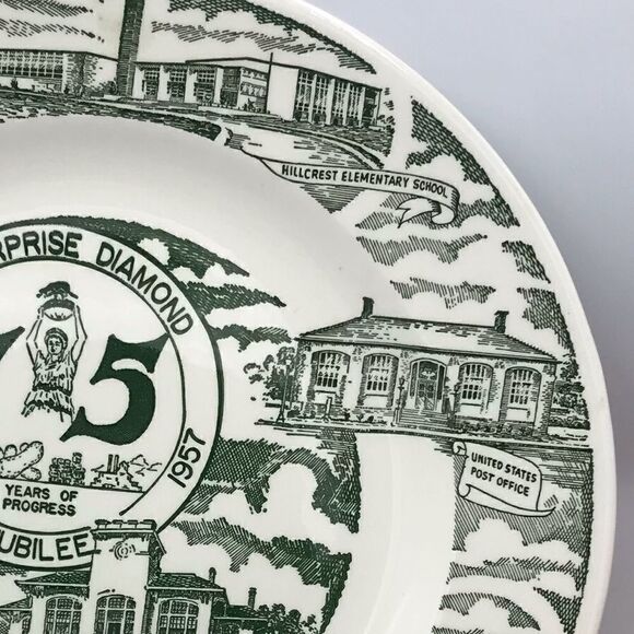 Kettlesprings Kilns Enterprise Alabama 75th Diamond Jubilee Commemorative Plate - Picture 11 of 14